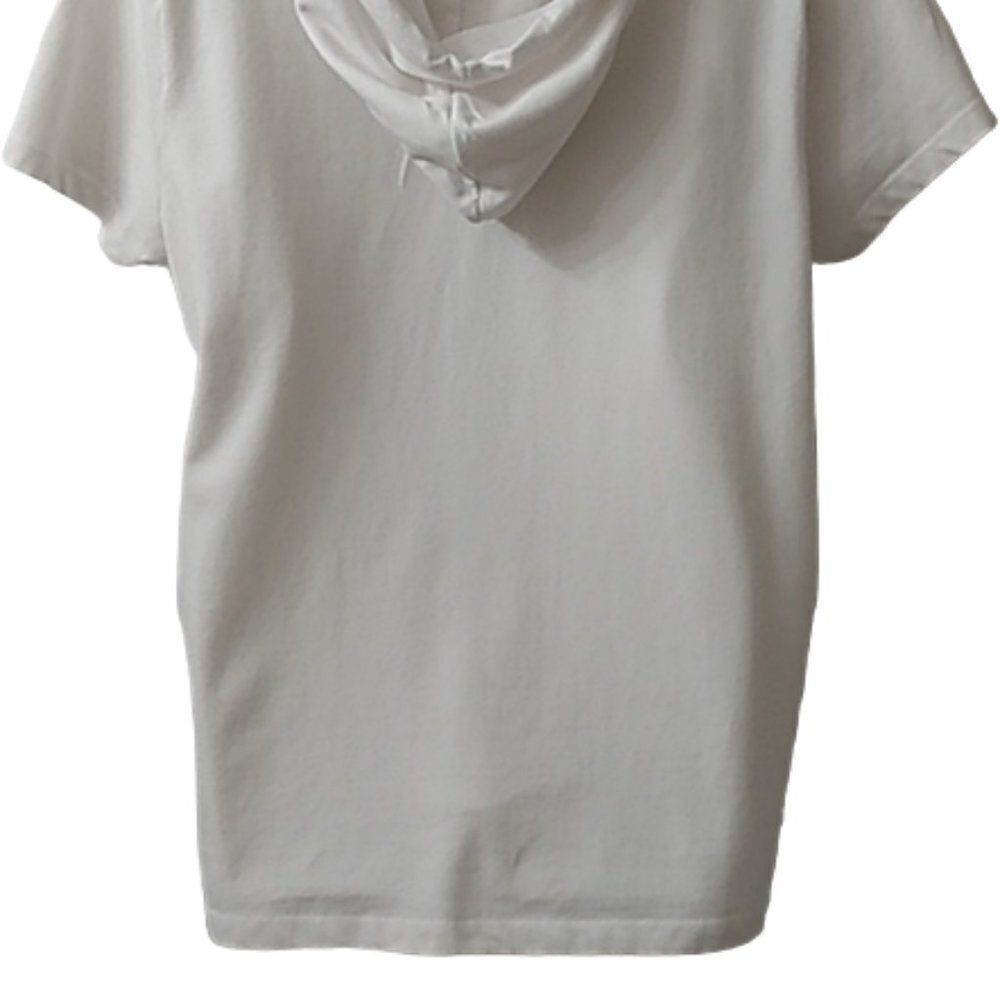 Tommy Hilfiger White with Rainbow Stripe Short Sleeve Hooded T-Shirt Tee Size XL - Picture 8 of 10